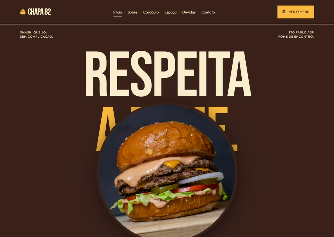 Prévia real da página inicial de Chapa 82